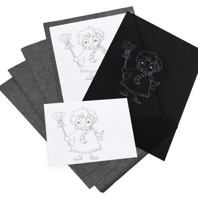 2023 New 50pcs A4 Carbon Paper Black Legible Graphite Transfer Tracing  Painting Reusable Art Surfaces Copy